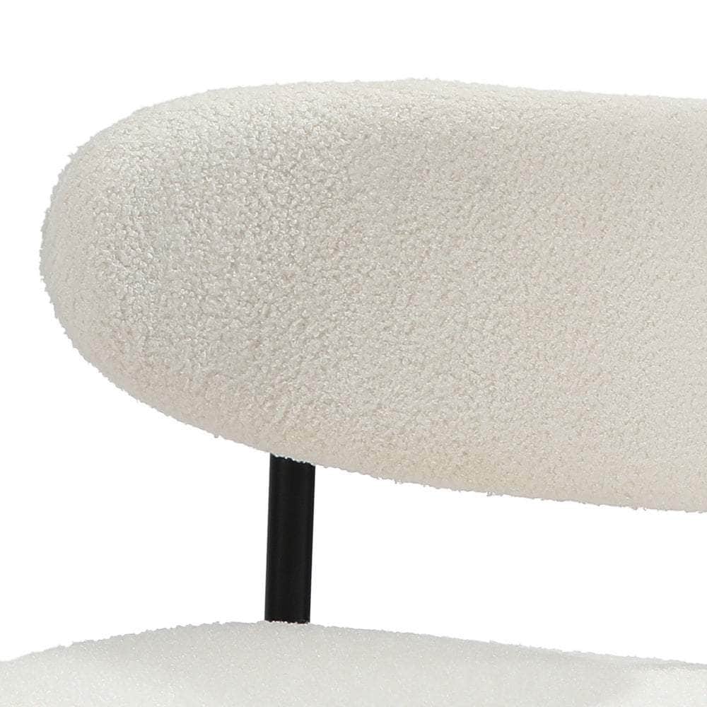 2x Dining Chairs Boucle Fabric Black and White Modern Kitchen Lounge Seating