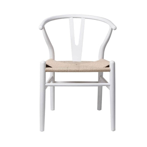 2x Dining Chairs Wooden Hans White