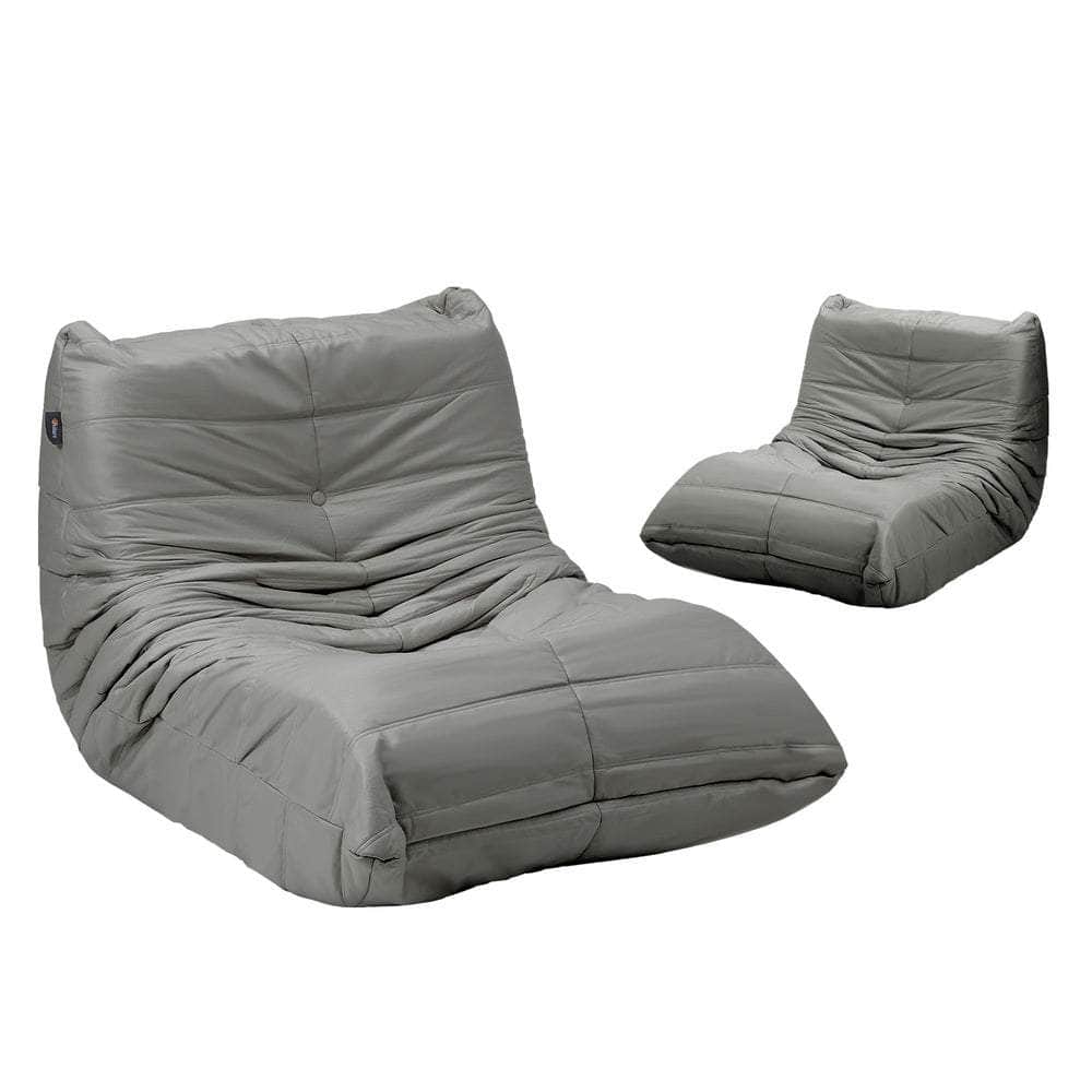 2X Floor Sofa Lounge Caterpillar Lazy Couch Single Pouffe