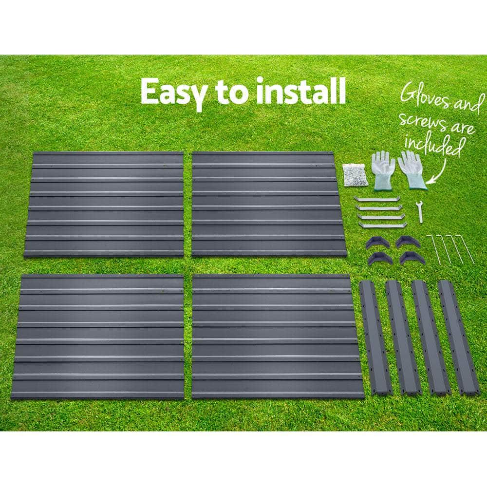 2x Garden Bed 100x100x77cm Planter Box Raised Container Galvanised