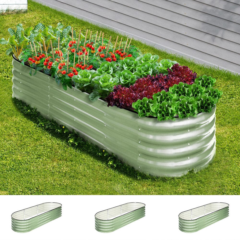 Garden Bed Planter Box Raised Container Galvanised Green