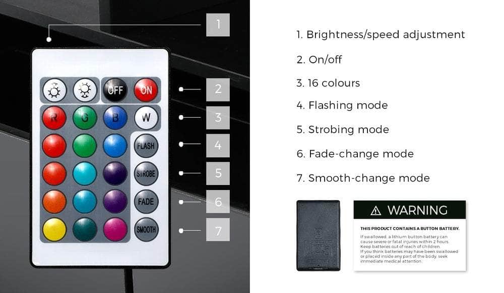 2x LED Bedside Table USB Charging Station