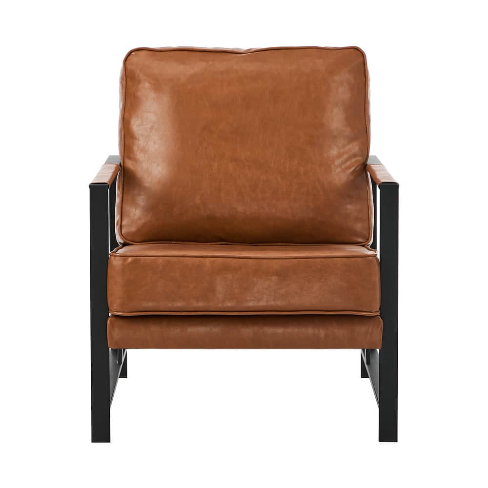 2x Lounge Armchair Sofa Chair Faux Leather Accent 1 Seater Upholstered Seating