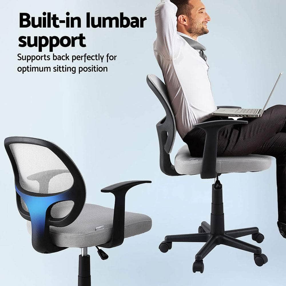 2x Mesh Office Chair Computer Desk Work Study Mid Back