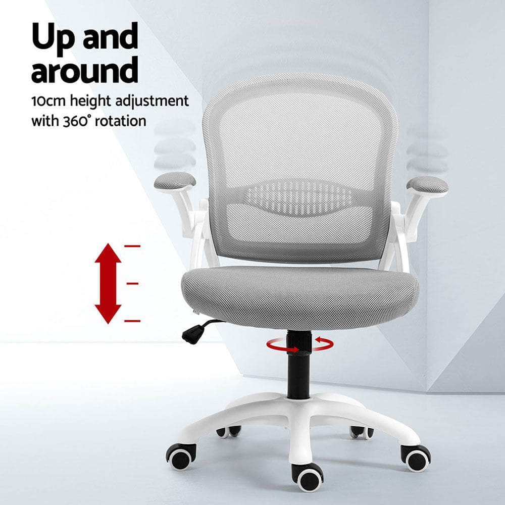 2x Mesh Office Chair Computer Gaming Desk Chairs Work Study Mid Back Grey