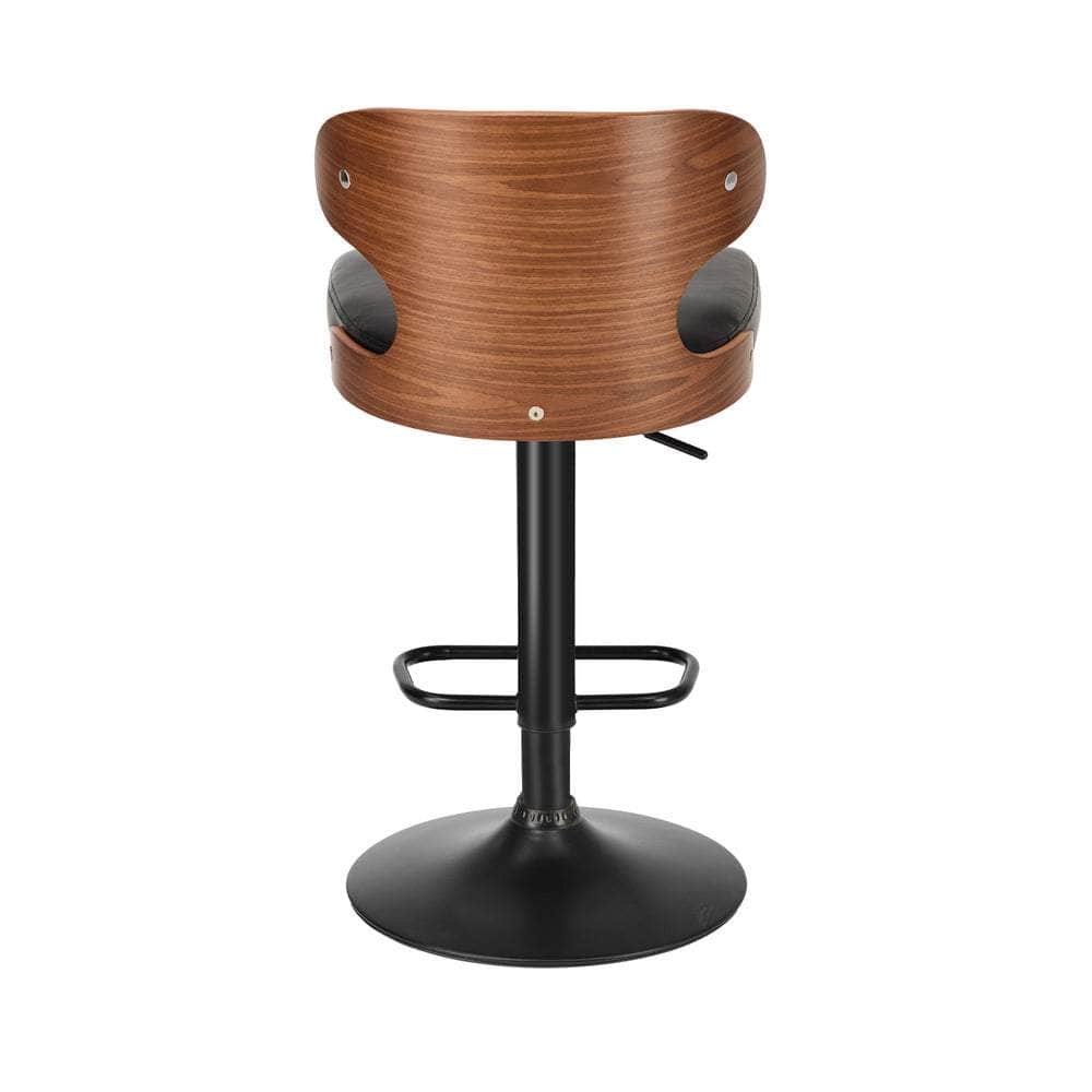 2x Modern PU Leather Gas Lift Bar Stools Kitchen Counter Chairs Black