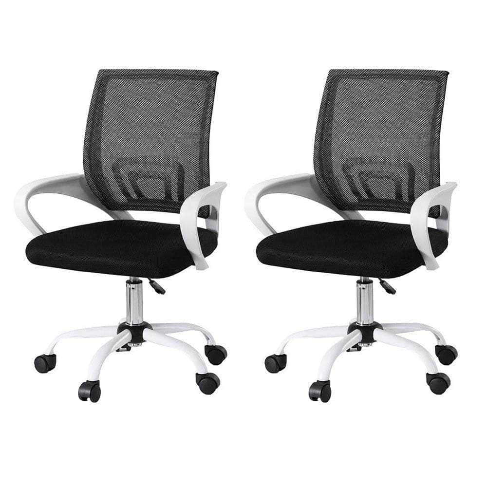 2x Office Chair Mesh Computer Gaming Desk Chairs Work Study Mid Back