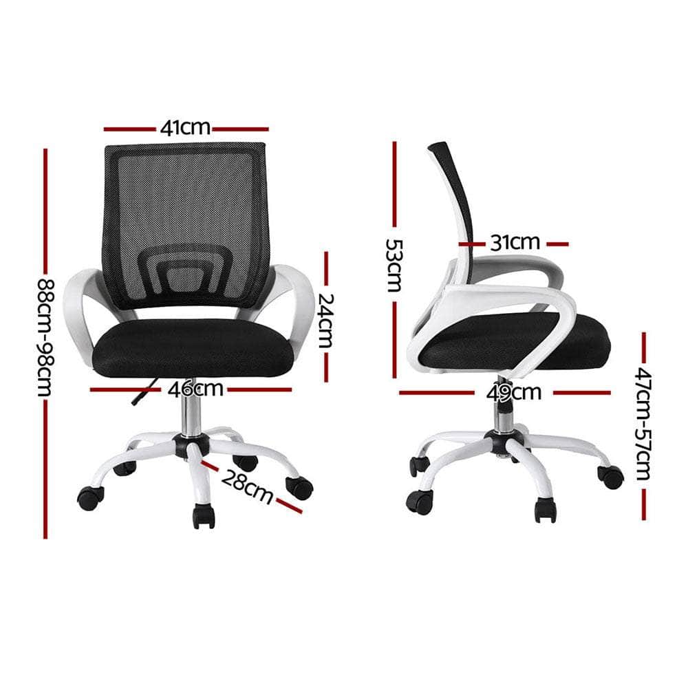2x Office Chair Mesh Computer Gaming Desk Chairs Work Study Mid Back