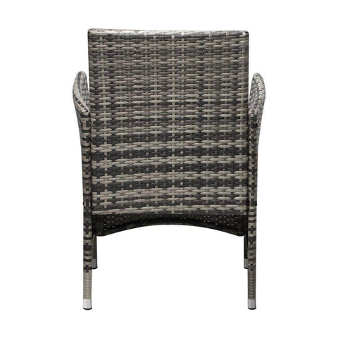 2X Outdoor Dining Chairs Rattan Outdoor Patio Chairs Furniture Grey