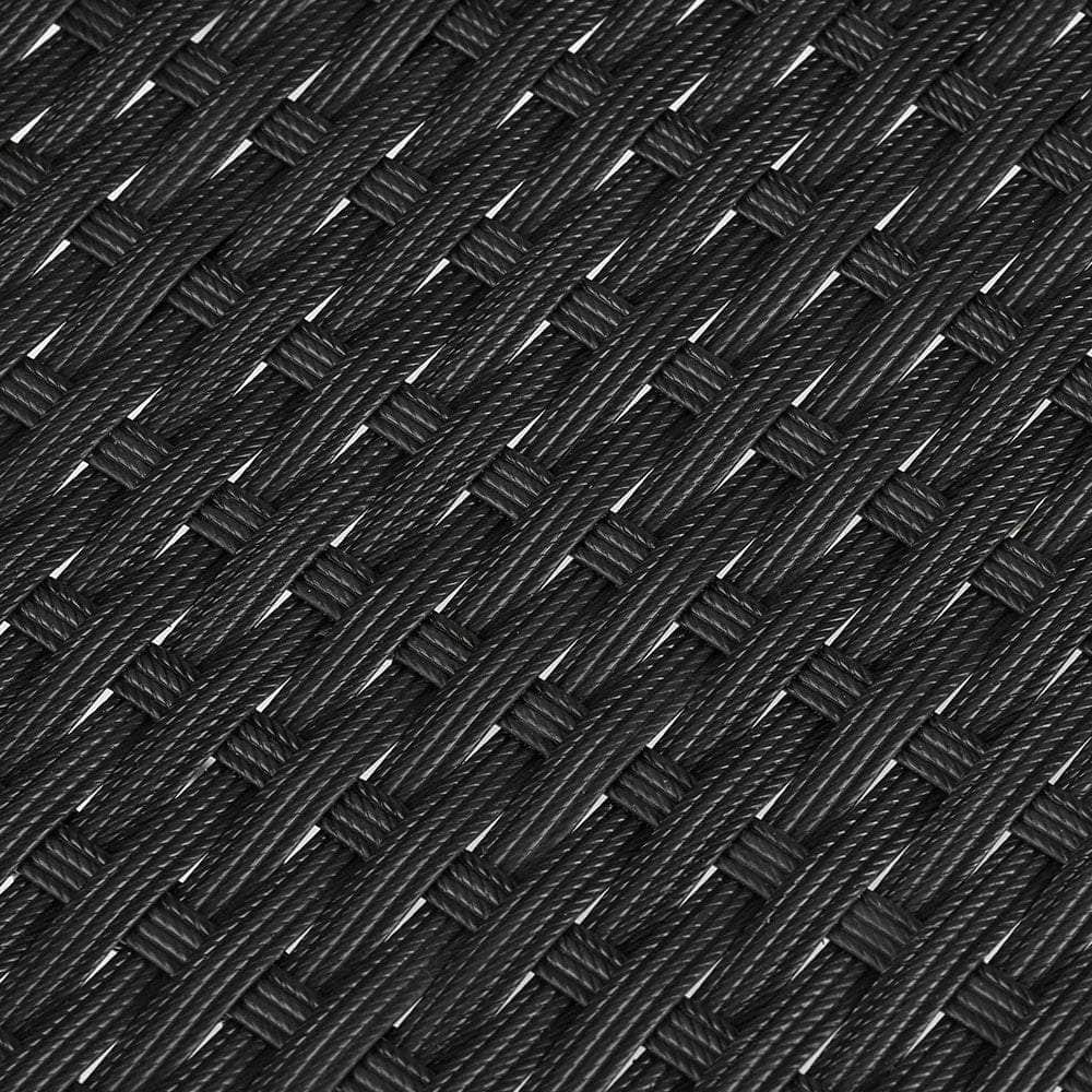 2x Outdoor Dining Chairs Wicker Chair Patio Garden Furniture Lounge Setting Bistro Set Cafe Cushion Black