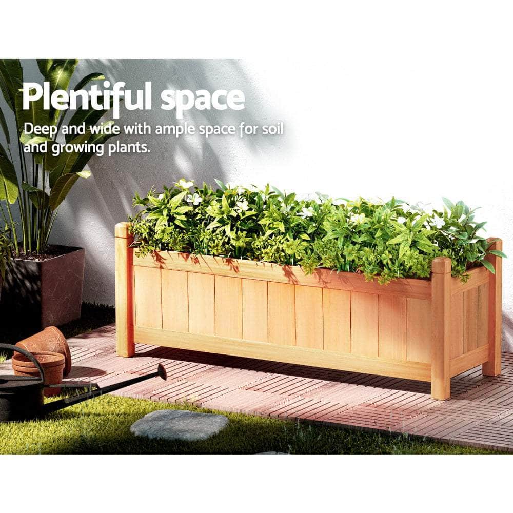 2x Raised Garden Bed 90x30x33cm - Wooden Planter Box for Growing