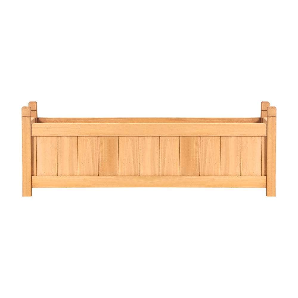 2x Raised Garden Bed 90x30x33cm - Wooden Planter Box for Growing