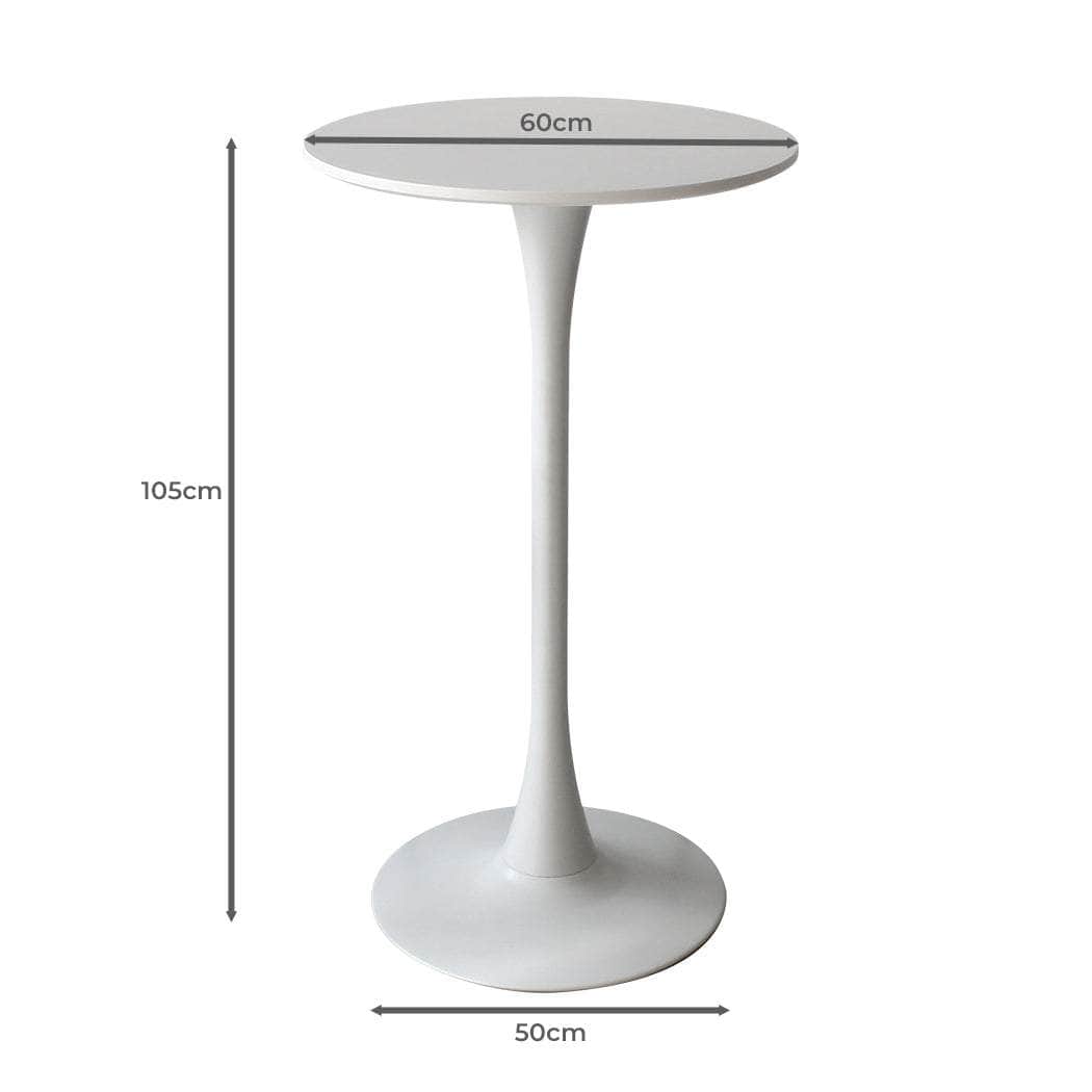 2x Round Bar Table Pub Tables White