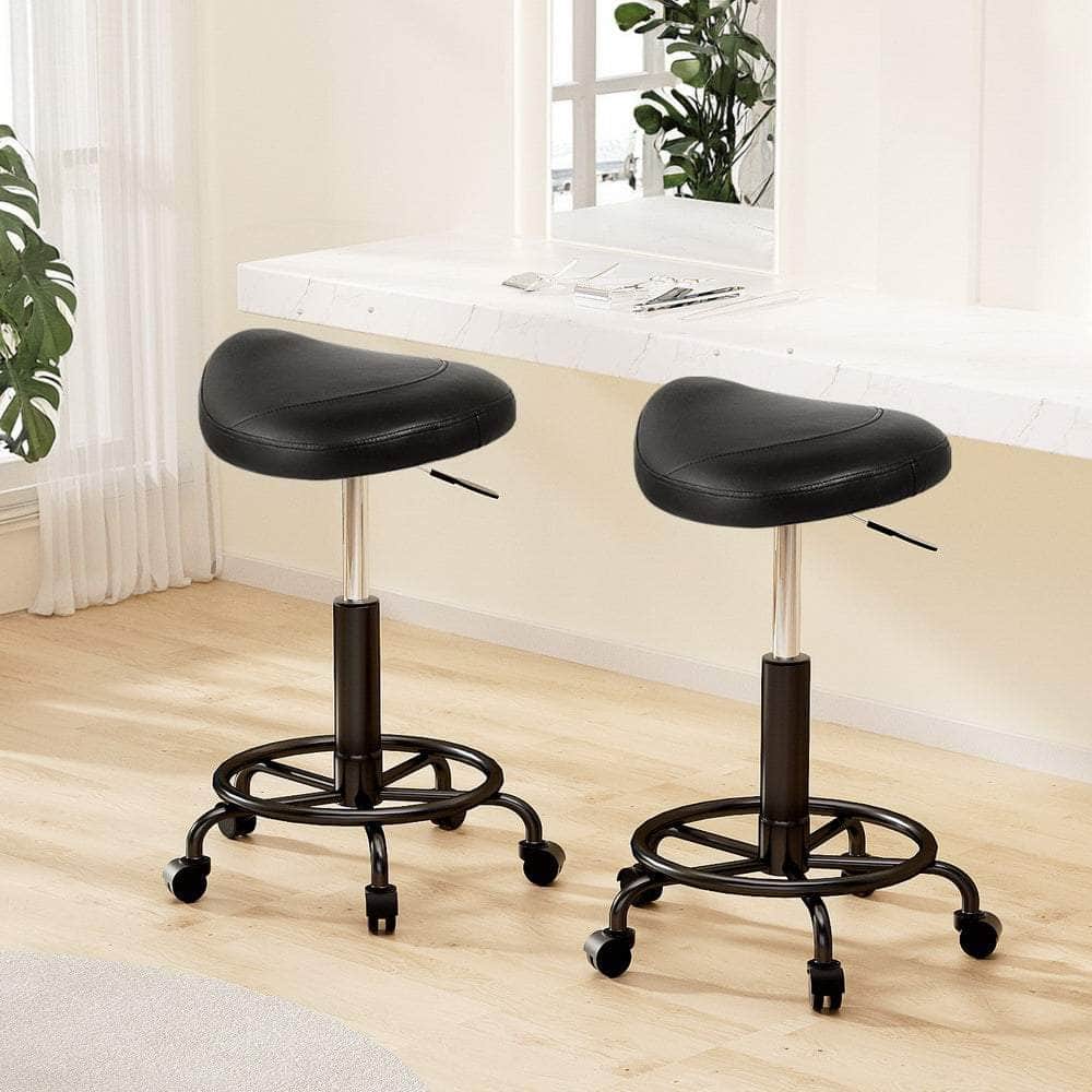 2X Salon Stool Saddle Swivel Chair