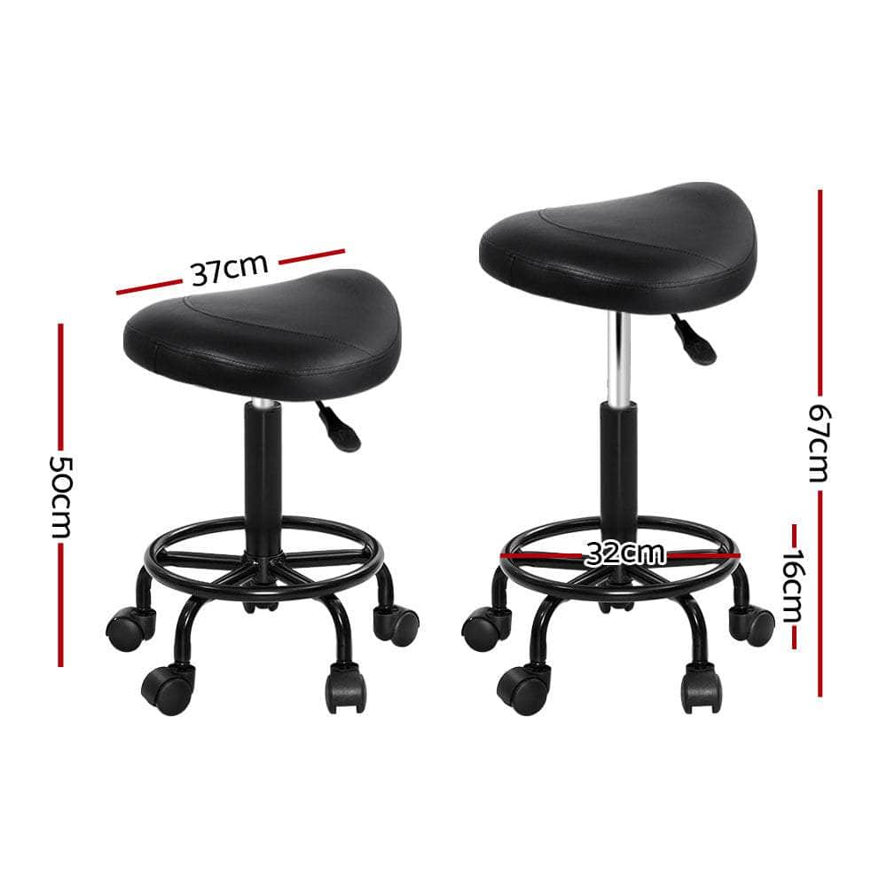 2X Salon Stool Saddle Swivel Chair