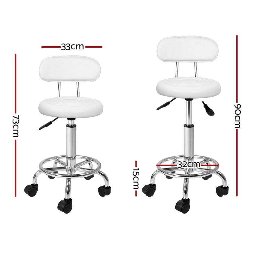 2X Salon Stool Swivel Backrest Chair Barber Hairdressing Hydraulic Lift