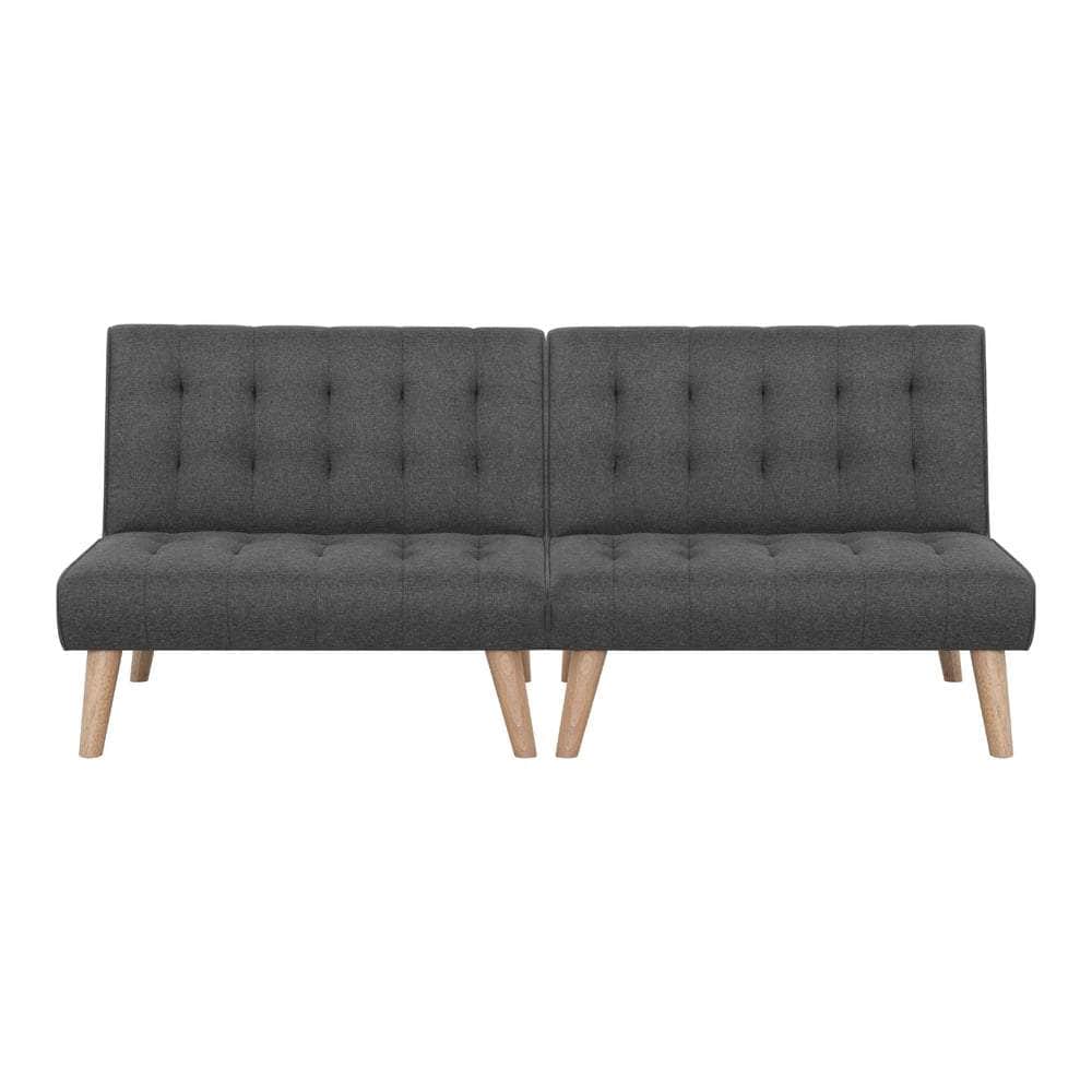 2x Sofa Bed Couch Single Seater Fabric Grey