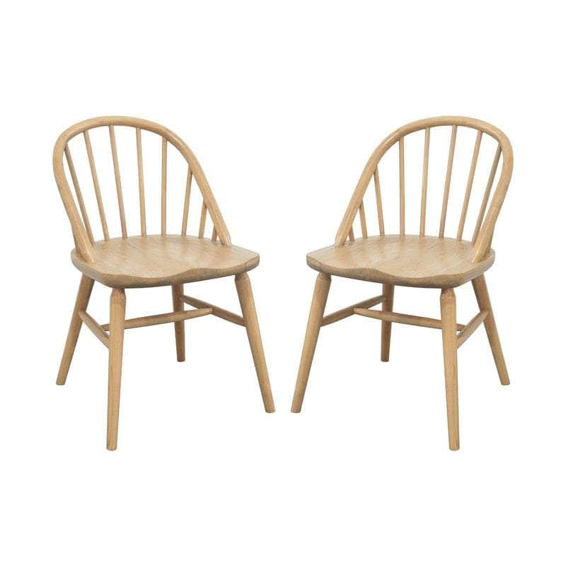 2x Solid Oak Dining Chair - (Black)
