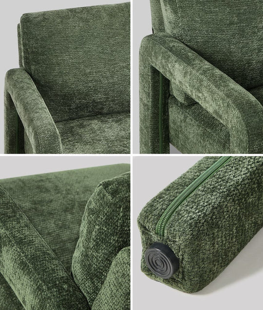 1 Seater - 2x Velvet Armchair Accent Chair 1 Seater Lounge Sofa Beige/Grey/Green Upholstered Seating