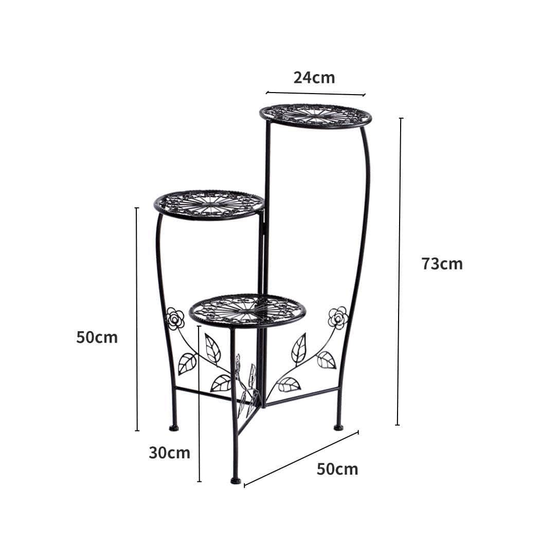 2X Wrought Iron Outdoor Indoor Flower Black 2 Pack