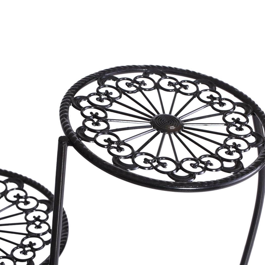 2X Wrought Iron Outdoor Indoor Flower Black 2 Pack