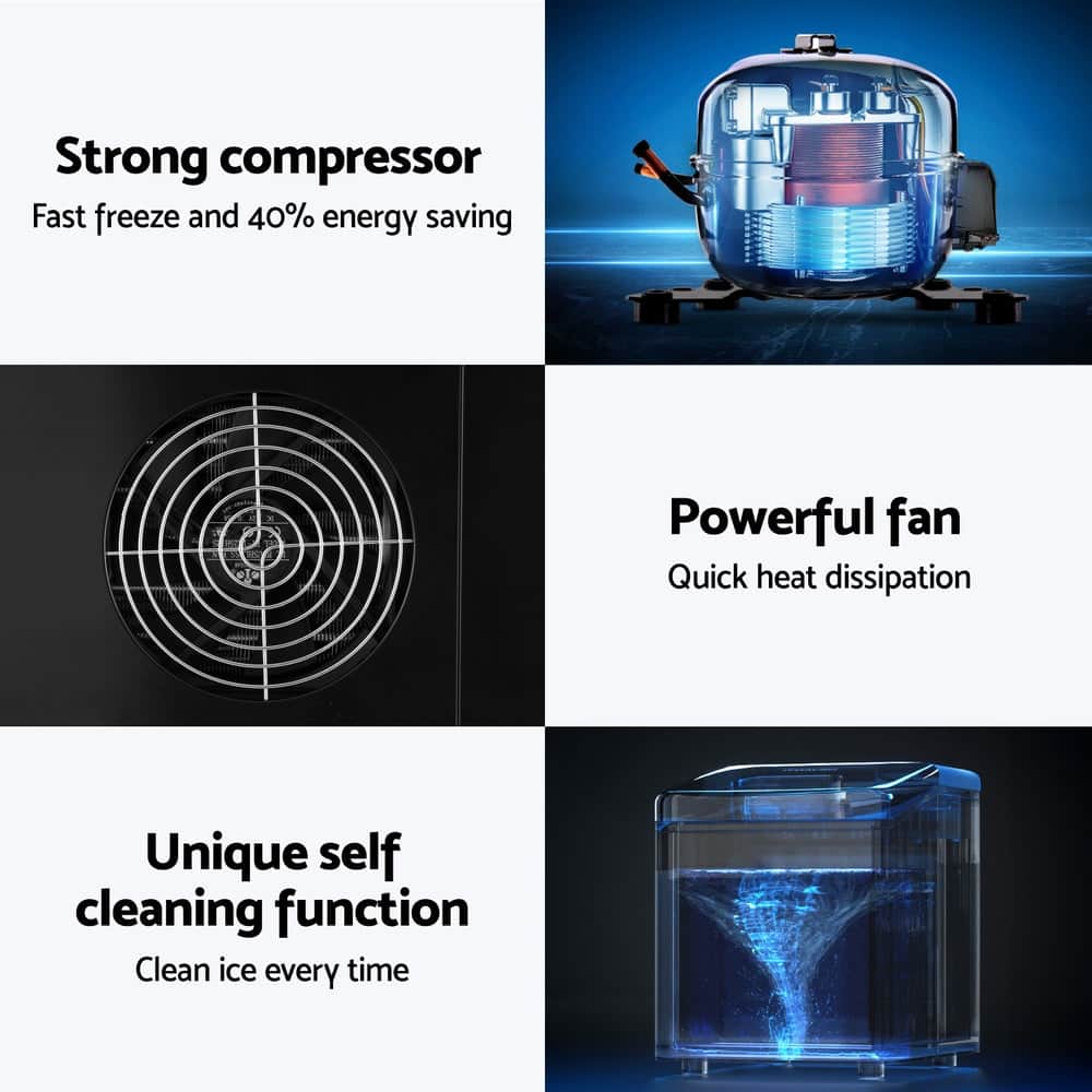 3.2L Portable Ice Cube Maker Machine Benchtop Counter Black