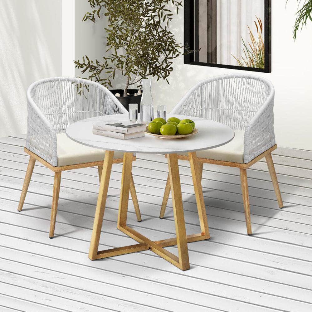 3/5 Pieces Outdoor Dining Set Table&Lounge Chairs for Patio