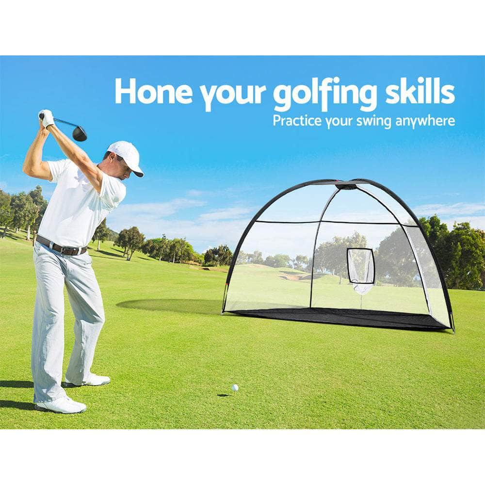 3.5M Golf Practice Net Portable Training Aid Driving Target Tent Black