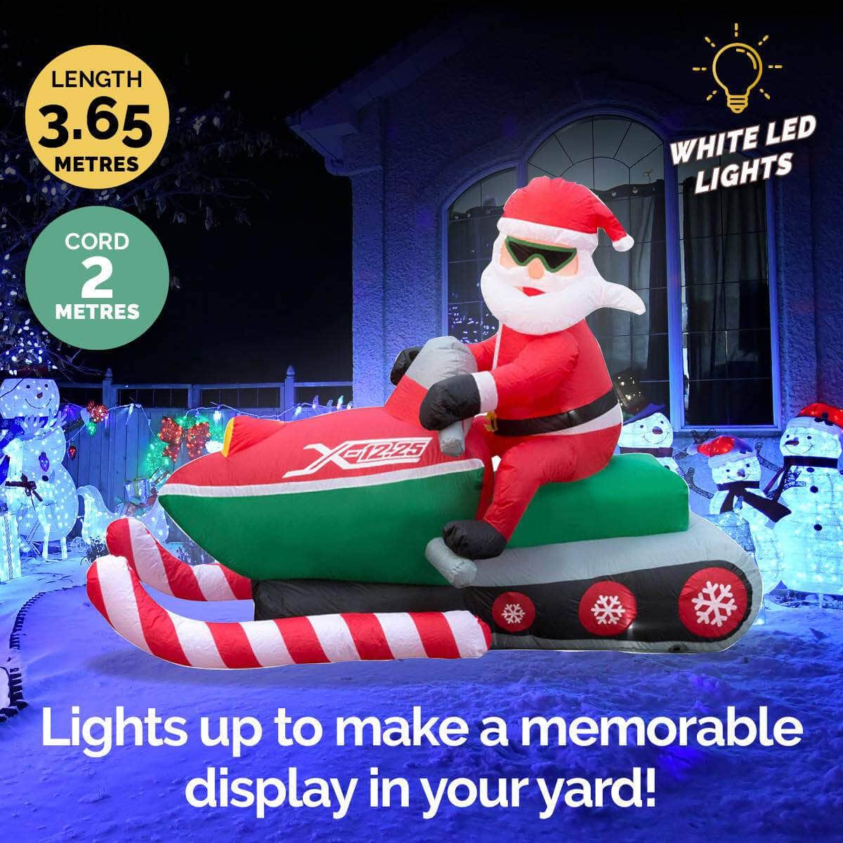 3.65m Santa & Jet Ski Built-In Blower Bright LED Lighting