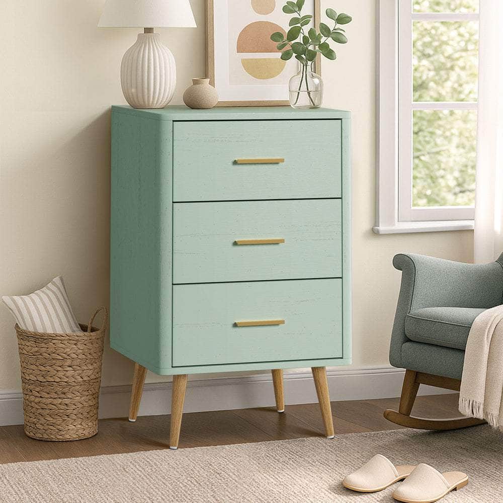 3 Chest of Drawers Tallboy Green