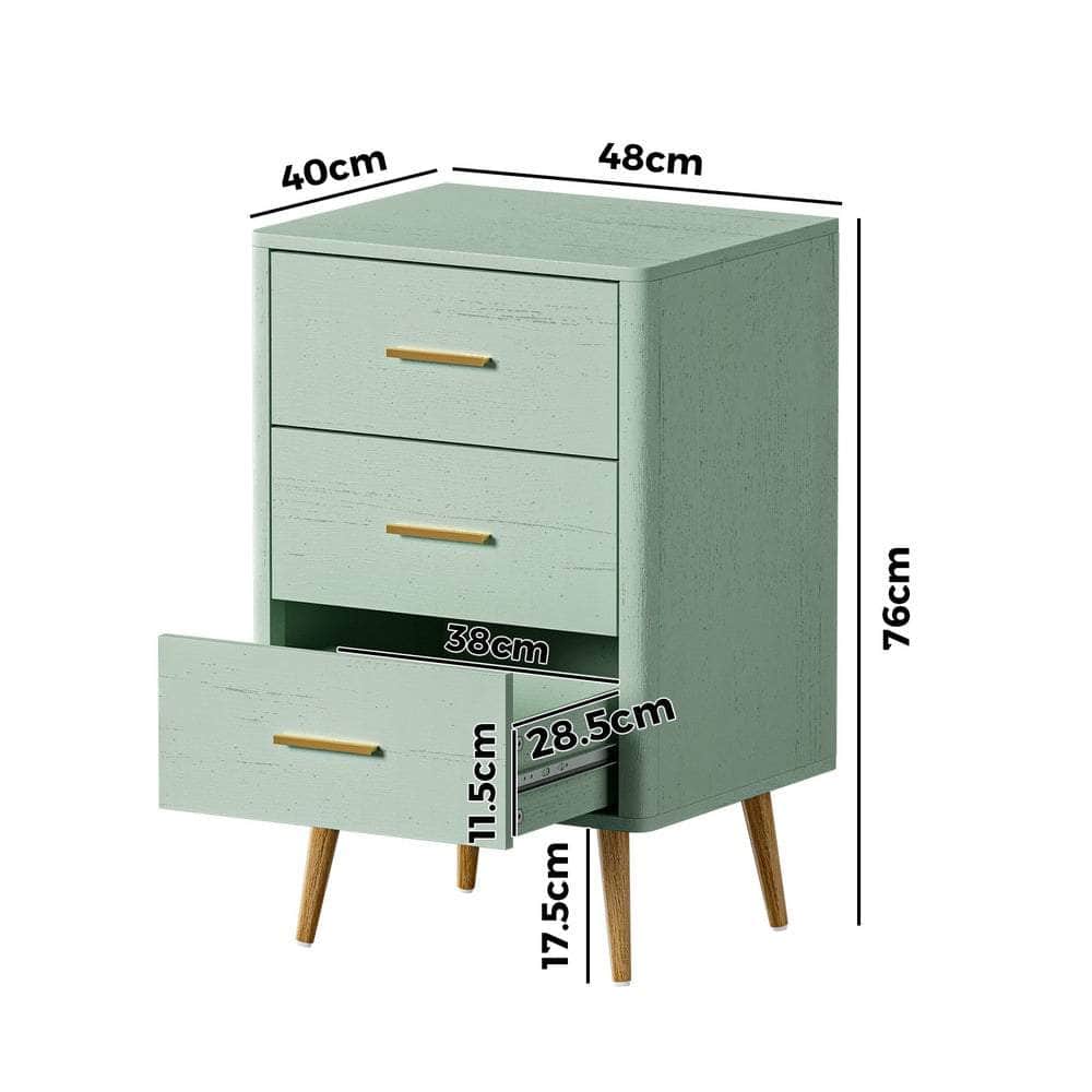 3 Chest of Drawers Tallboy Green