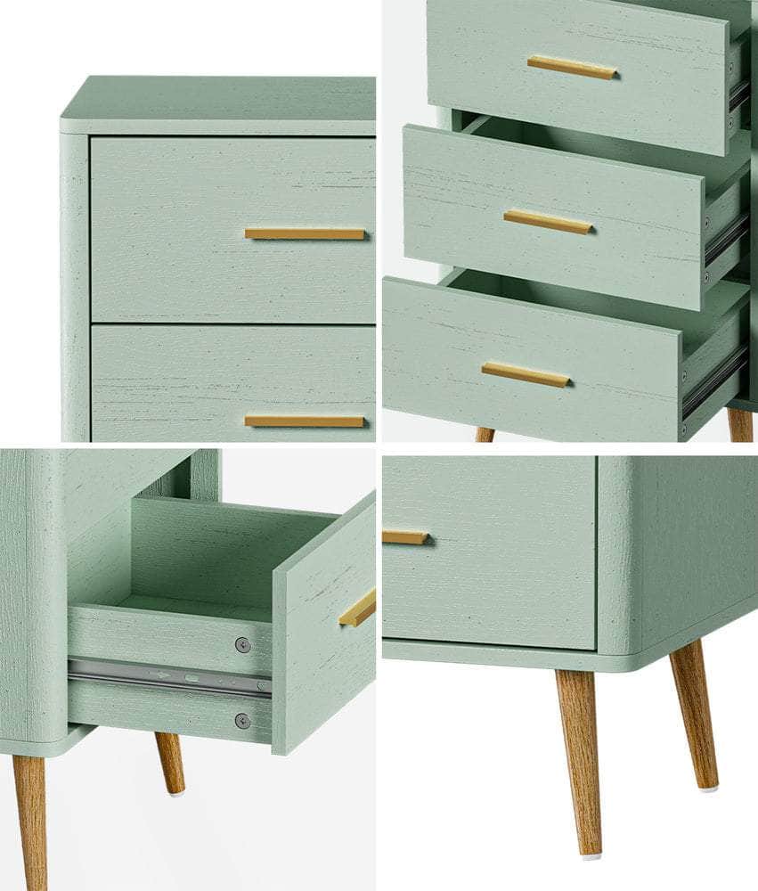 3 Chest of Drawers Tallboy Green