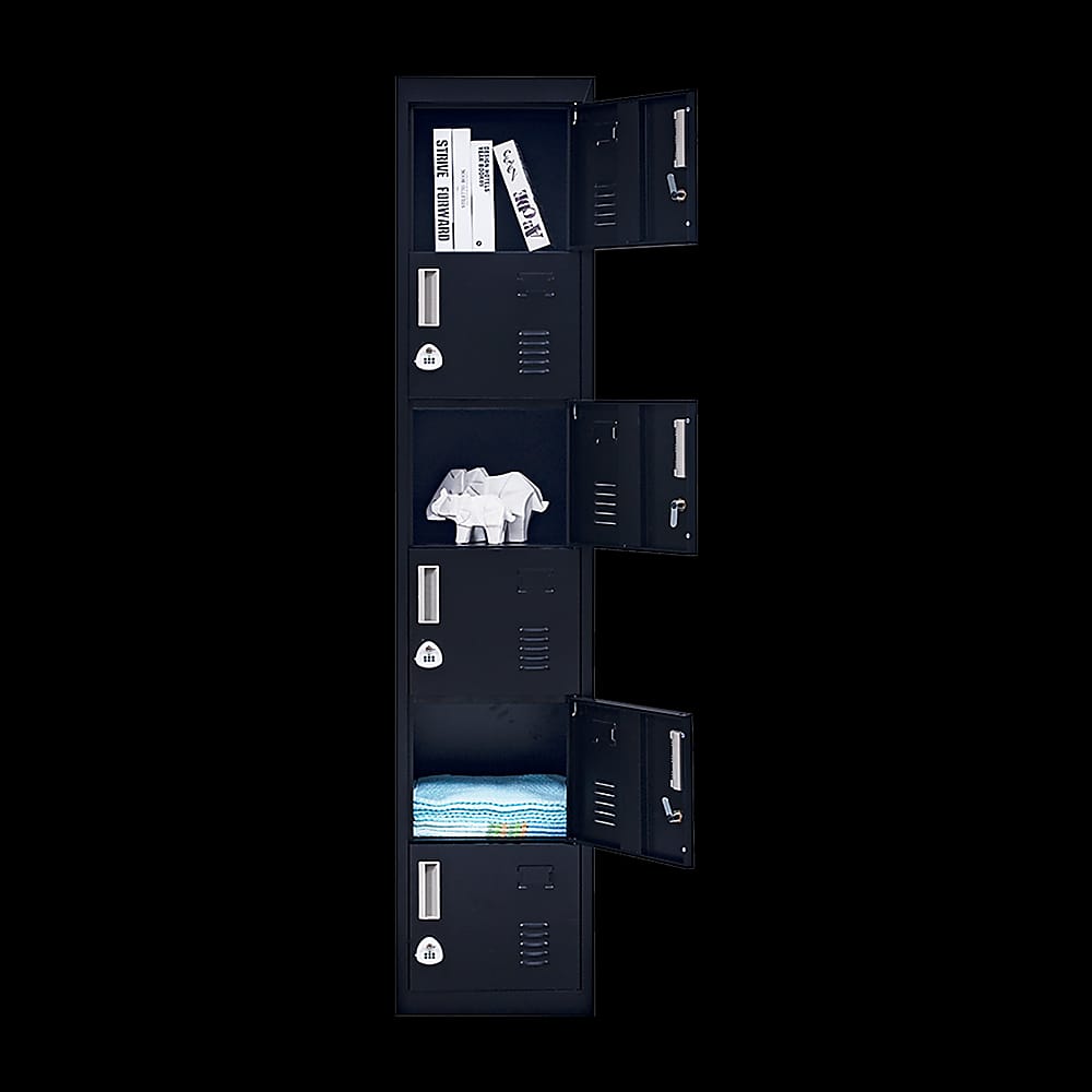 Six-Door Vertical Cabinet Spacious Storage For Gym And Office, Digit Combination Lock Locker