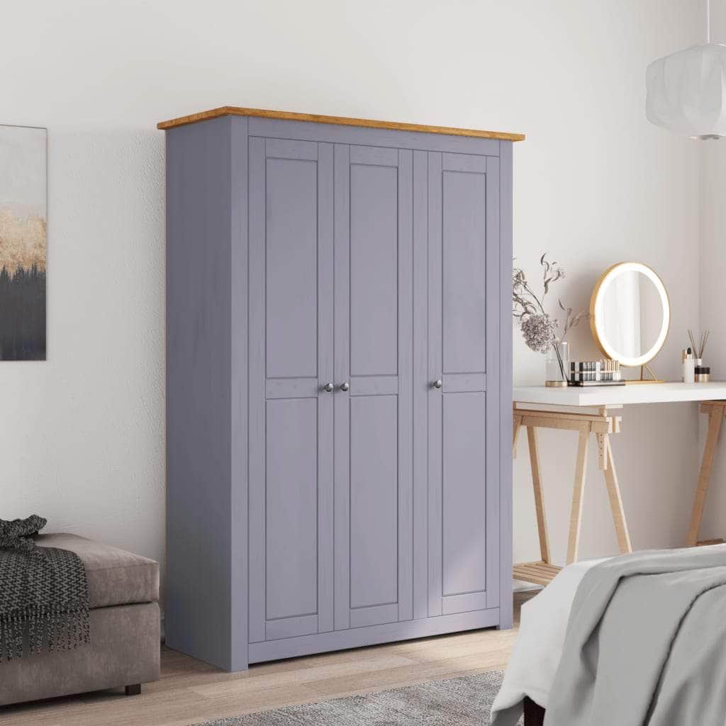 3-Door Wardrobe Grey Pine Panama Range