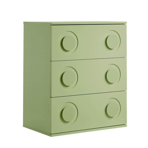3 Drawer Chest Cabinet Bedroom Dresser Storage Nightstand Green