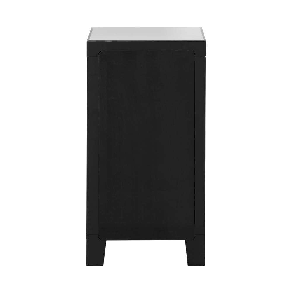 3 Drawers Mirrored Nightstand Bedroom Storage Cabiner End Table