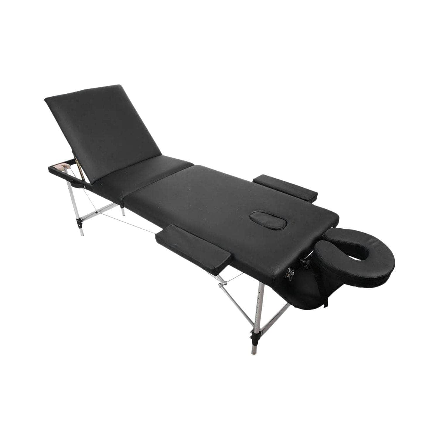 3 Fold Adjustable Portable Massage Bed (Black)