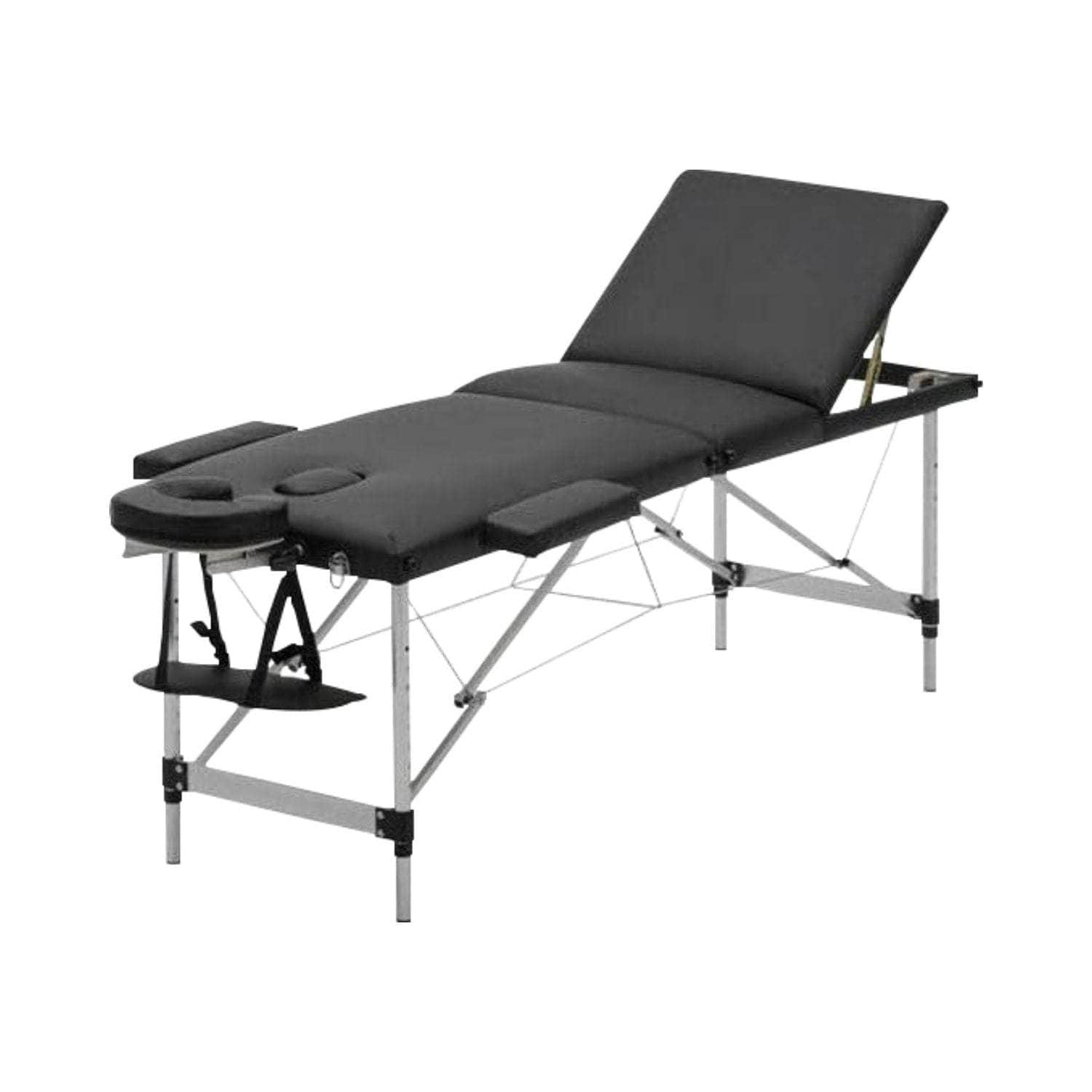 3 Fold Adjustable Portable Massage Bed (Black)