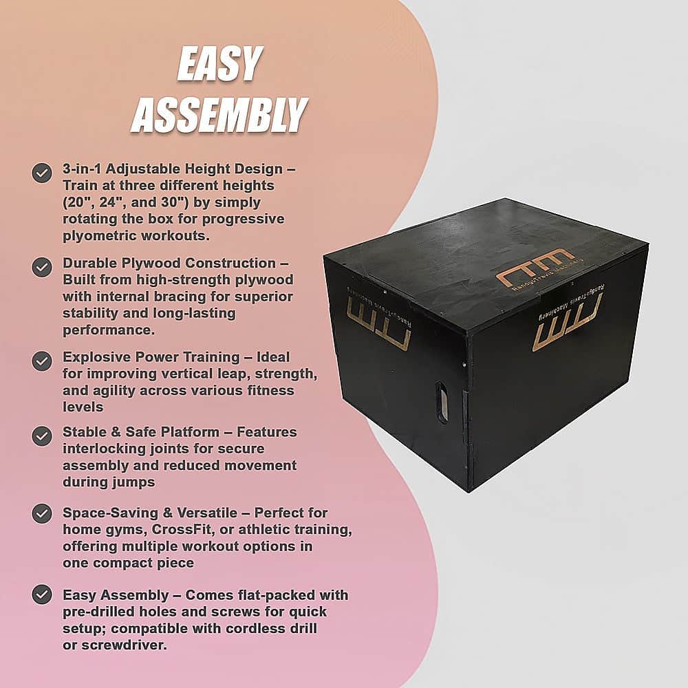 3 IN 1 Black Wood Plyo Games Plyometric Jump Box