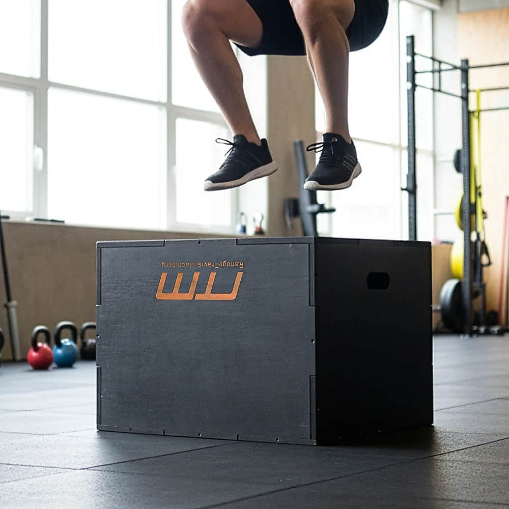 3 IN 1 Black Wood Plyo Games Plyometric Jump Box
