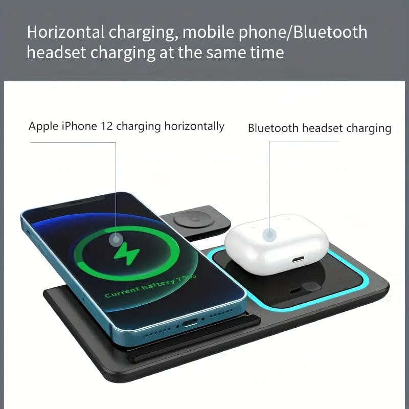 3 In 1 Fast Charging Station, Folding Wireless Charger Stand