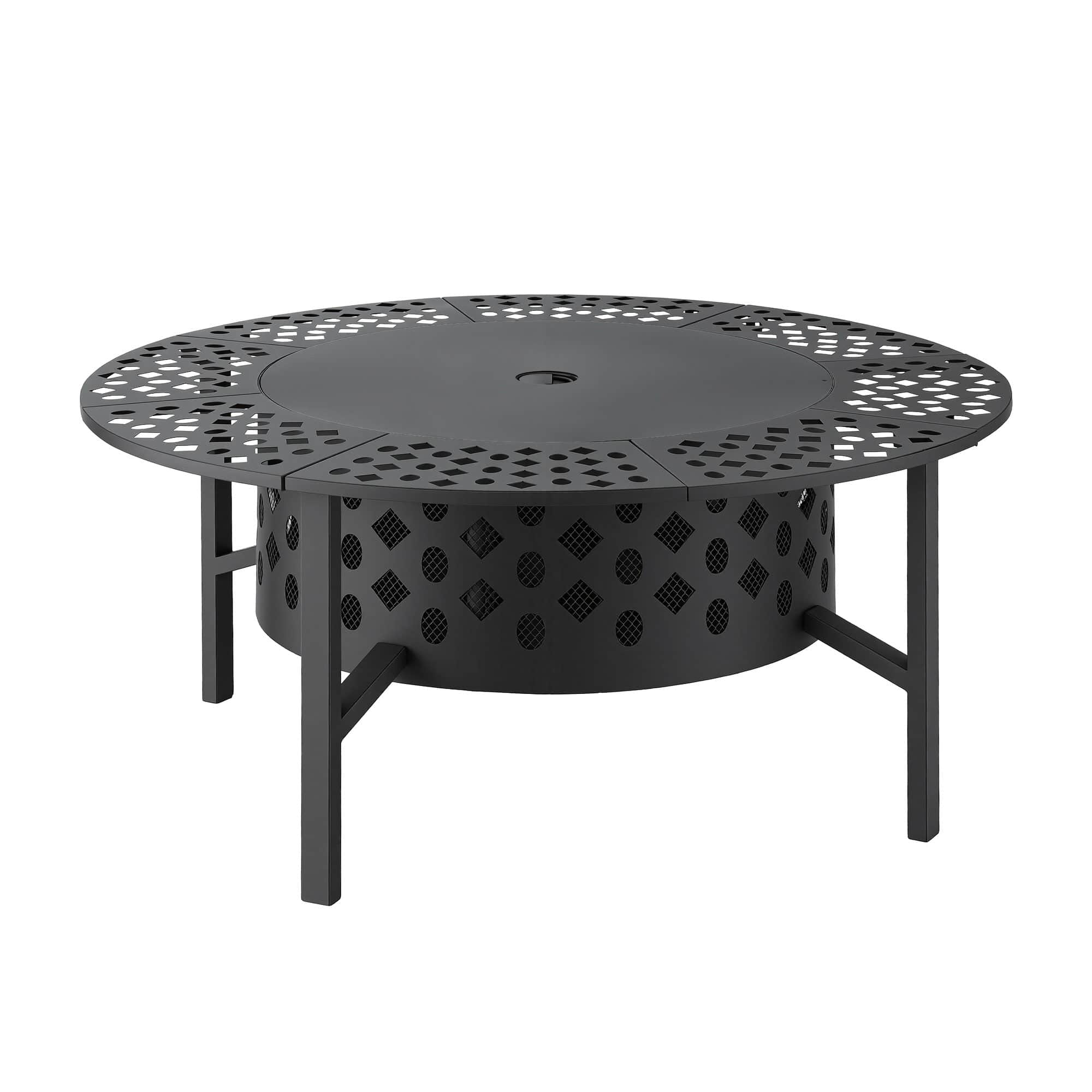 3 in 1 Fire Pit BBQ Charcoal Smoker Portable Outdoor Patio Grill