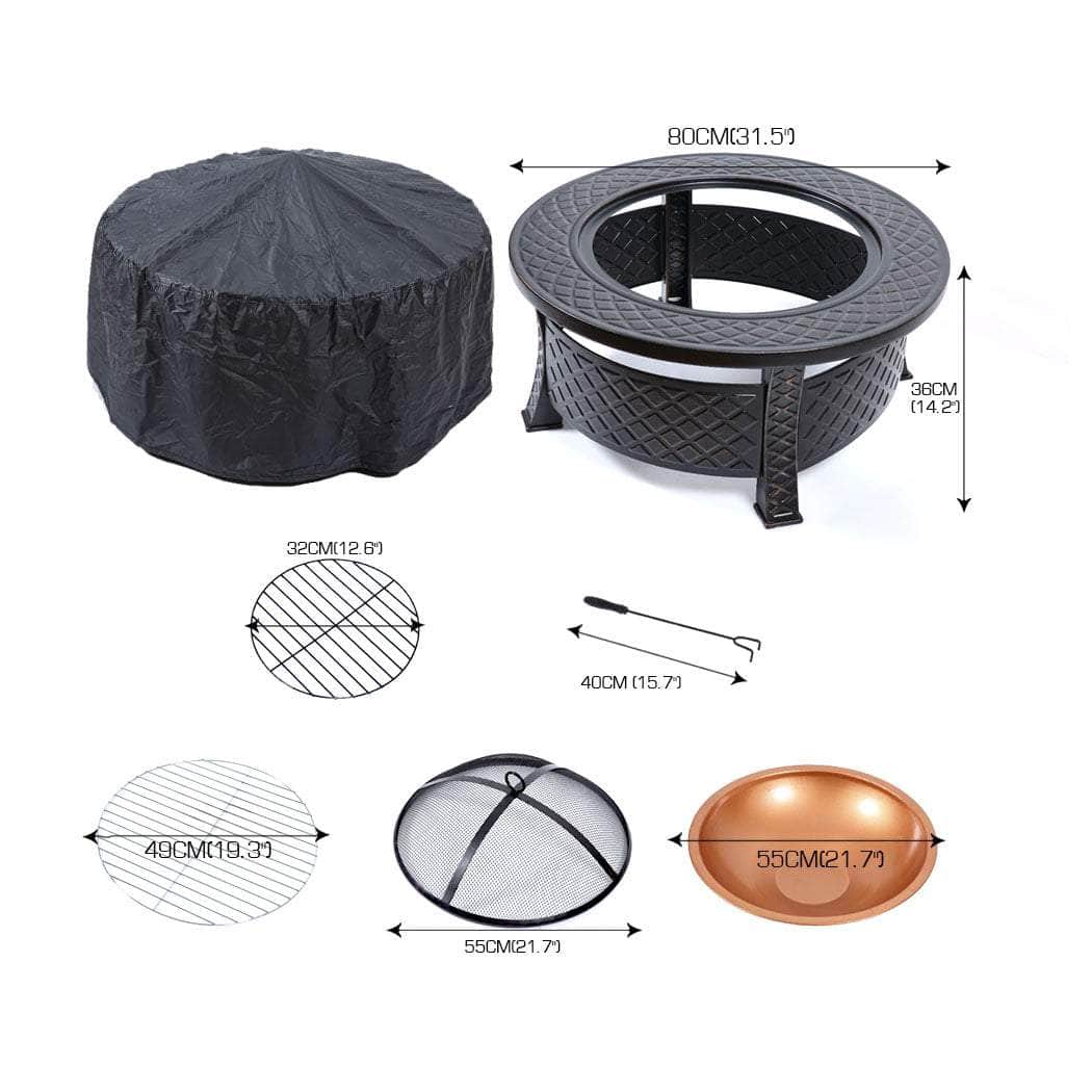 3 IN 1 Fire Pit BBQ Grill Pits
