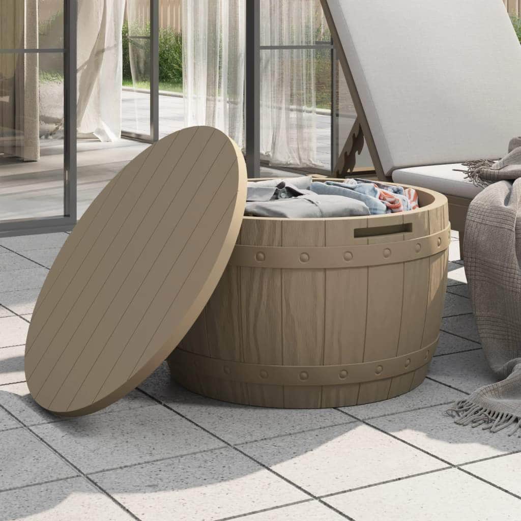 3-in-1 Light Brown Polypropylene Garden Storage Box
