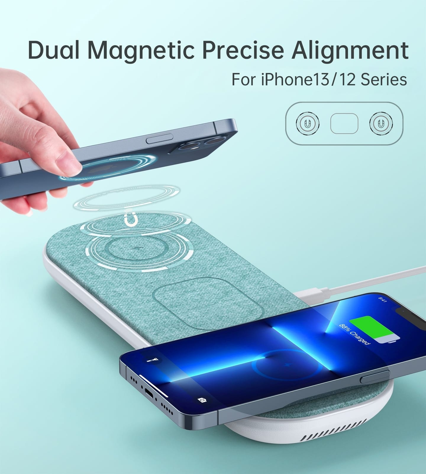 Magleap 3-In-1 Magnetic Wireless Charging Pad With Ac Adapter - Phone Chargers - photo 9