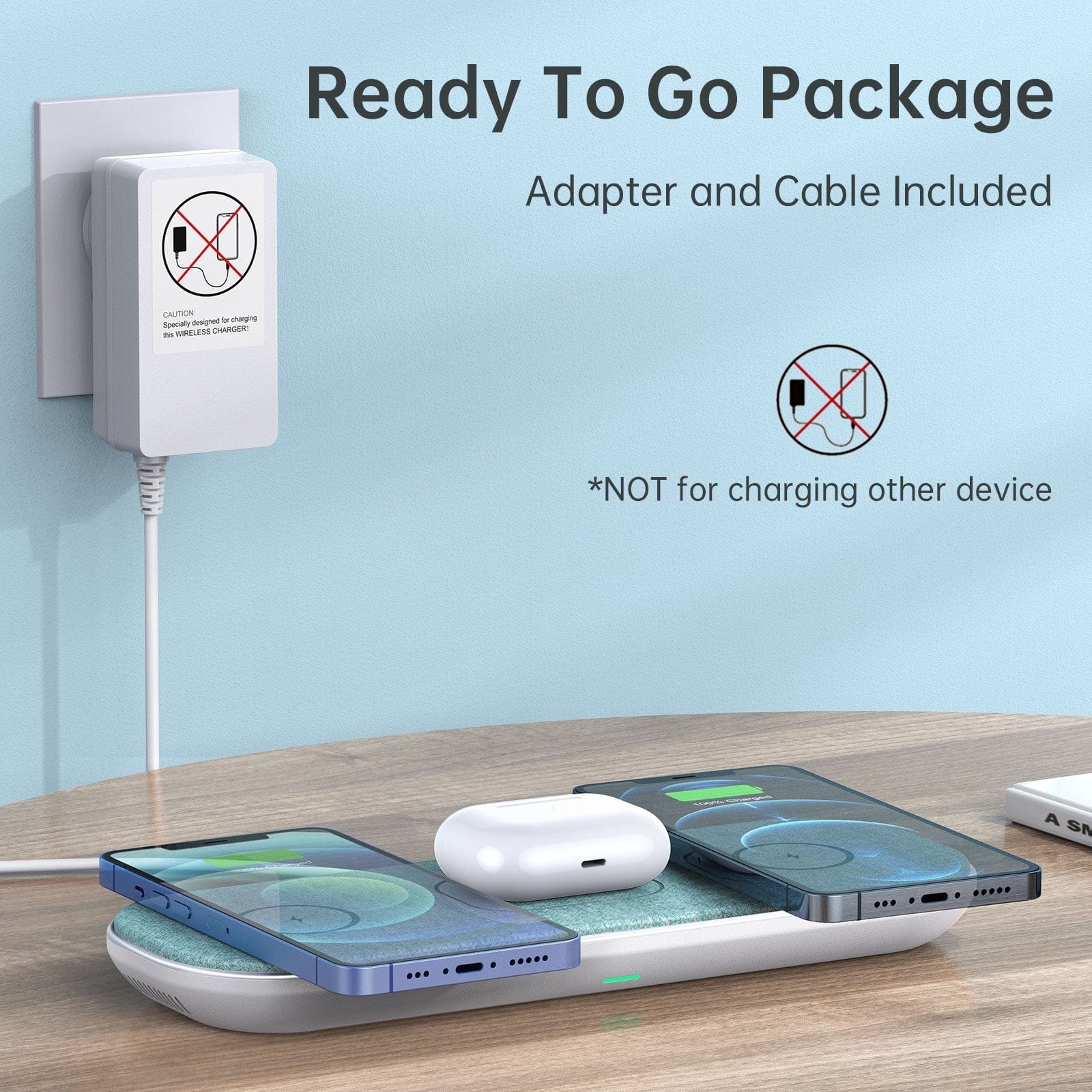 Magleap 3-In-1 Magnetic Wireless Charging Pad With Ac Adapter | Phone Chargers