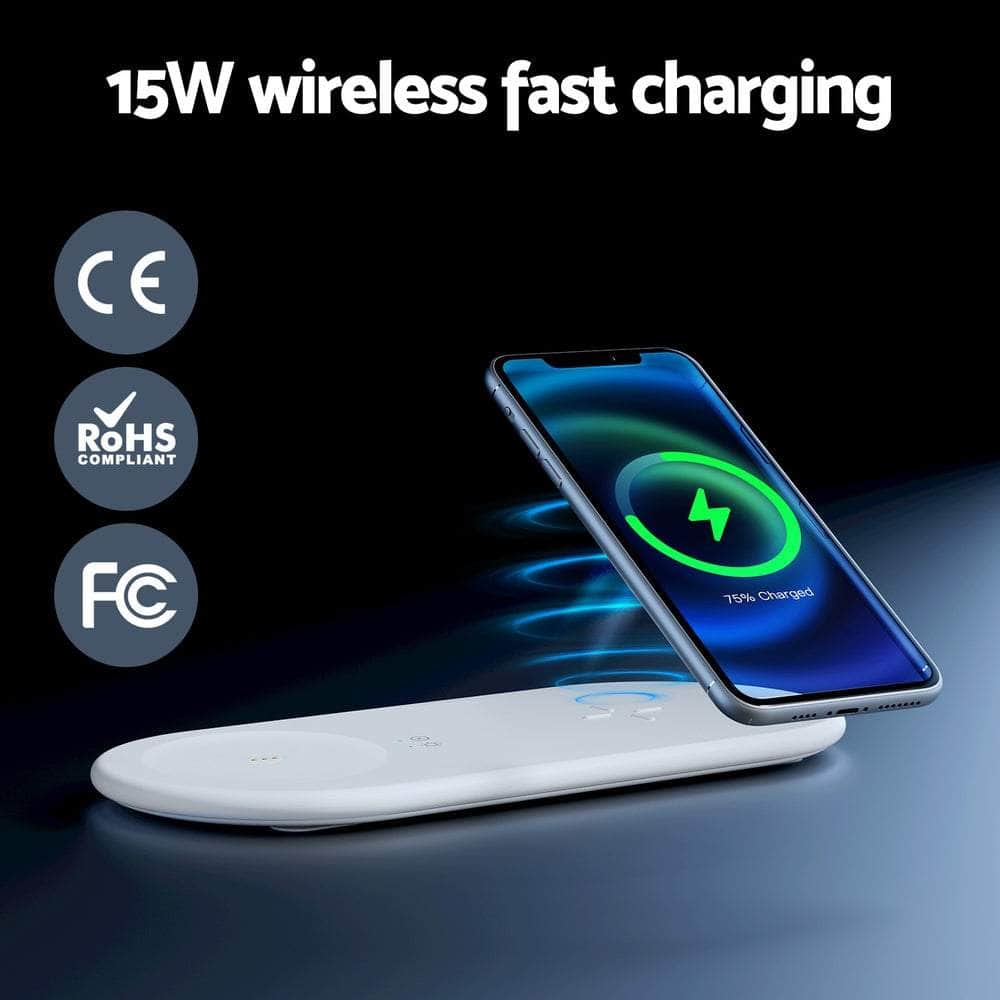 3 in 1 Wireless Charger 15W Fast Charging RGB Light Bluetooth Speaker for Phone