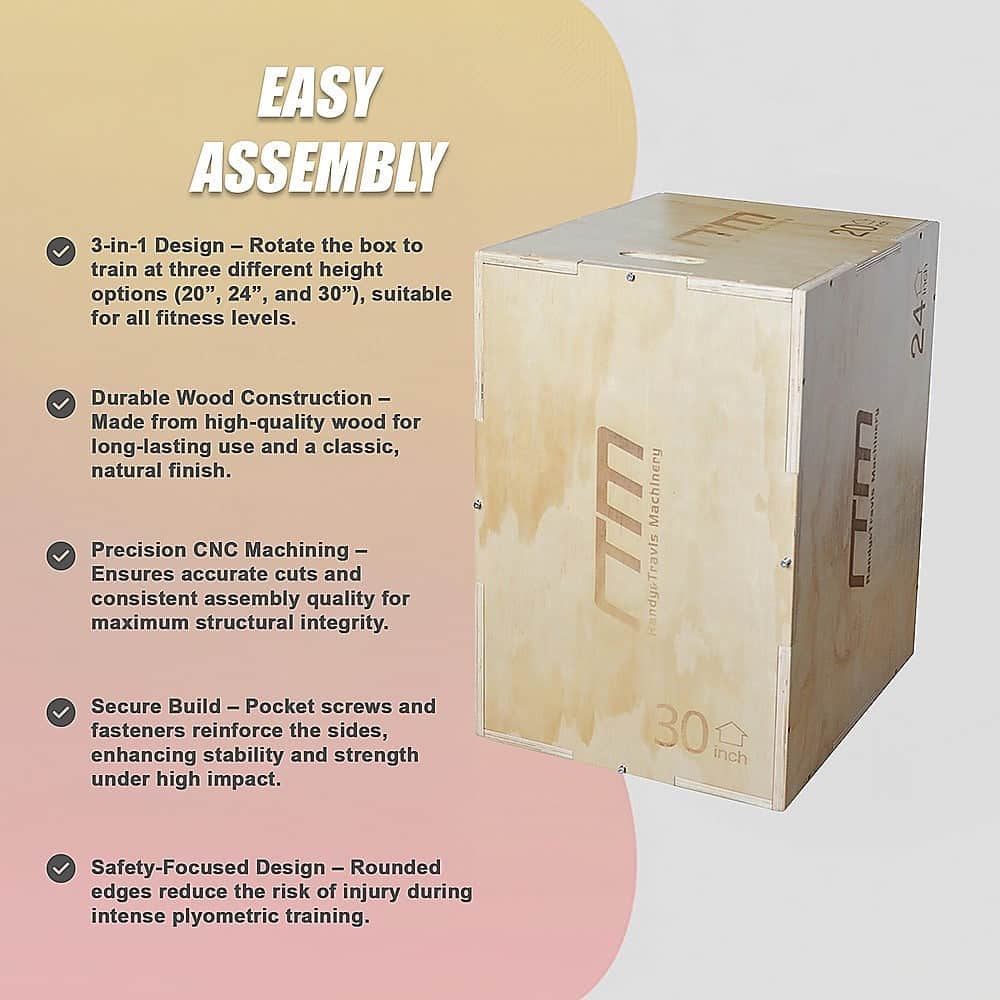 3 IN 1 Wood Plyo Games Plyometric Jump Box