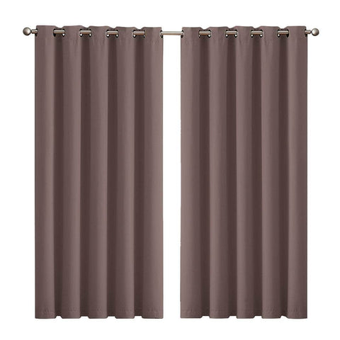 3 Layers Eyelet Blockout Curtains 180x230cm Taupe