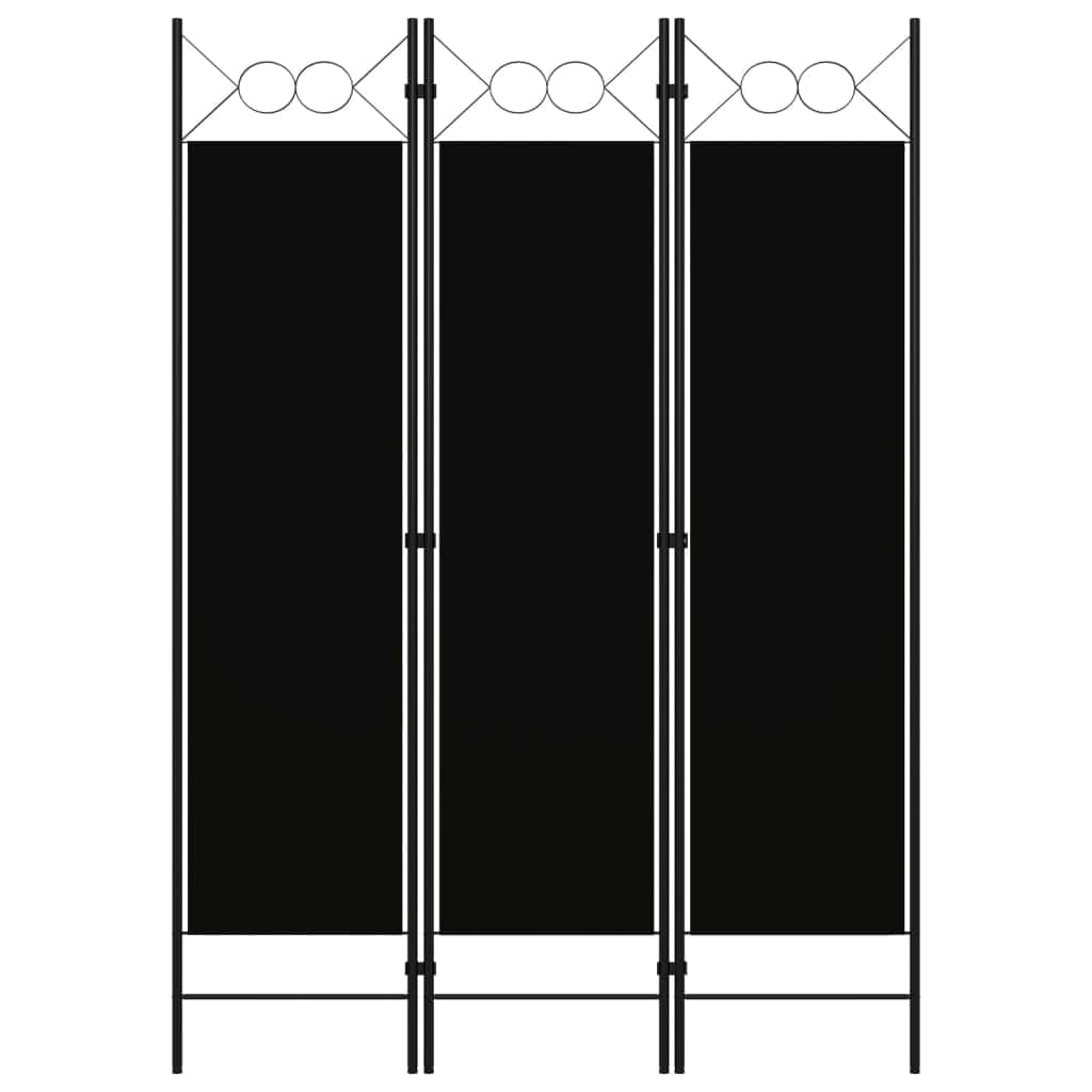 3-Panel Room Divider - Black
